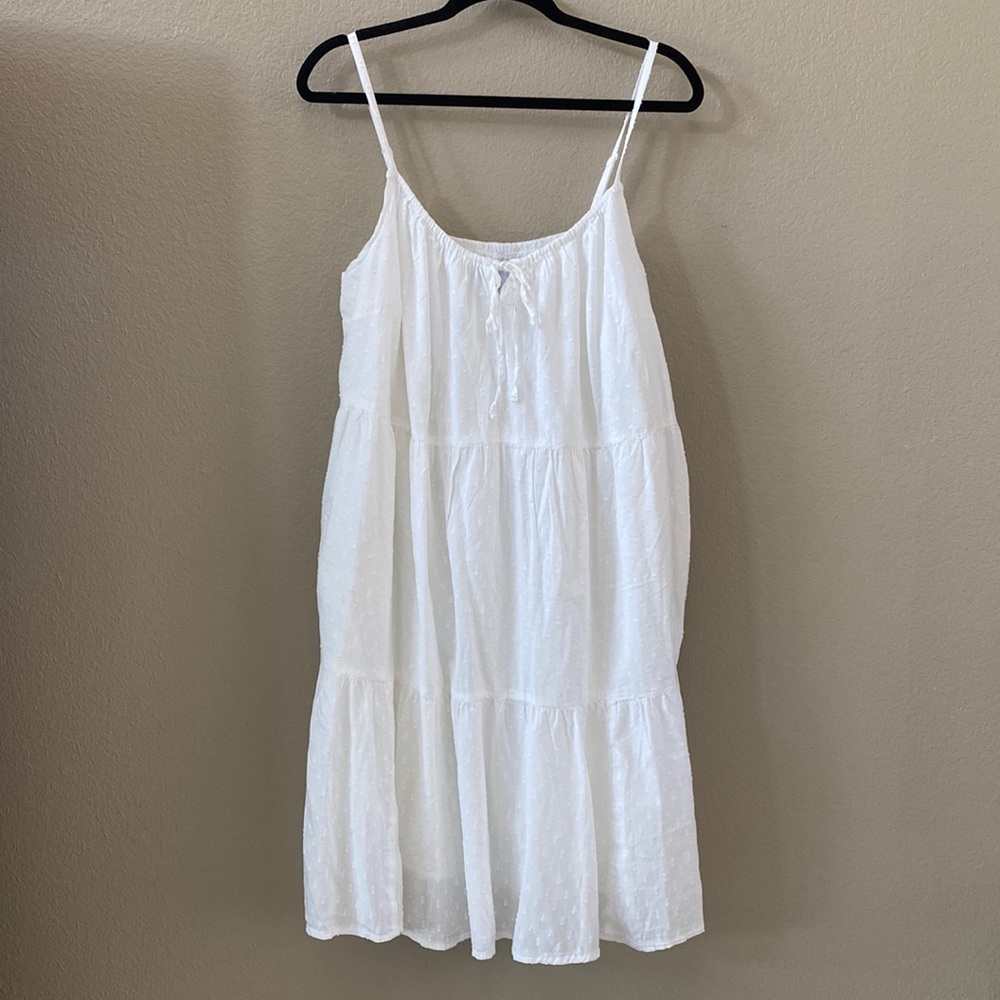 Old Navy White Tiered Midi Sundress